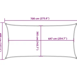 żagiel przeciwsłoneczny Szary 4 x 7 m vidaXL