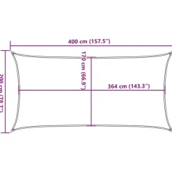 żagiel przeciwsłoneczny Szary 2 x 4 m vidaXL