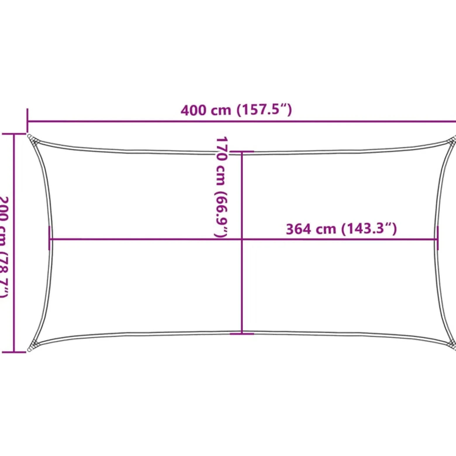 żagiel przeciwsłoneczny Szary 2 x 4 m vidaXL