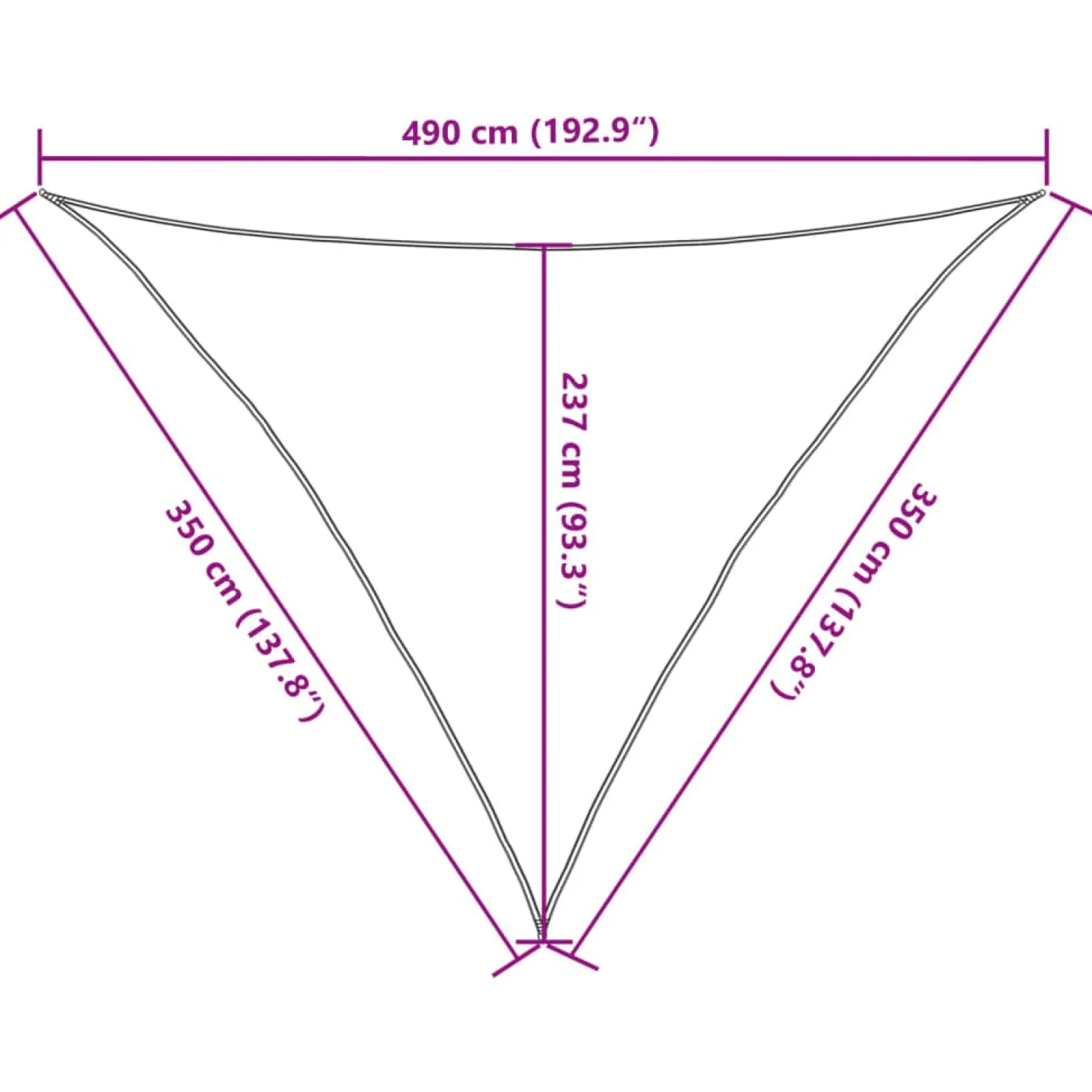 Żagiel przeciwsłoneczny Zielony 3.5 x 3.5 x 4.9 m vidaXL
