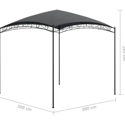 Altana Antracyt 3 x 3 x 2.65 m Tkanina vidaXL