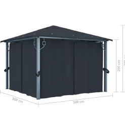 Altana Antracyt 300 x 300 cm Tkanina vidaXL