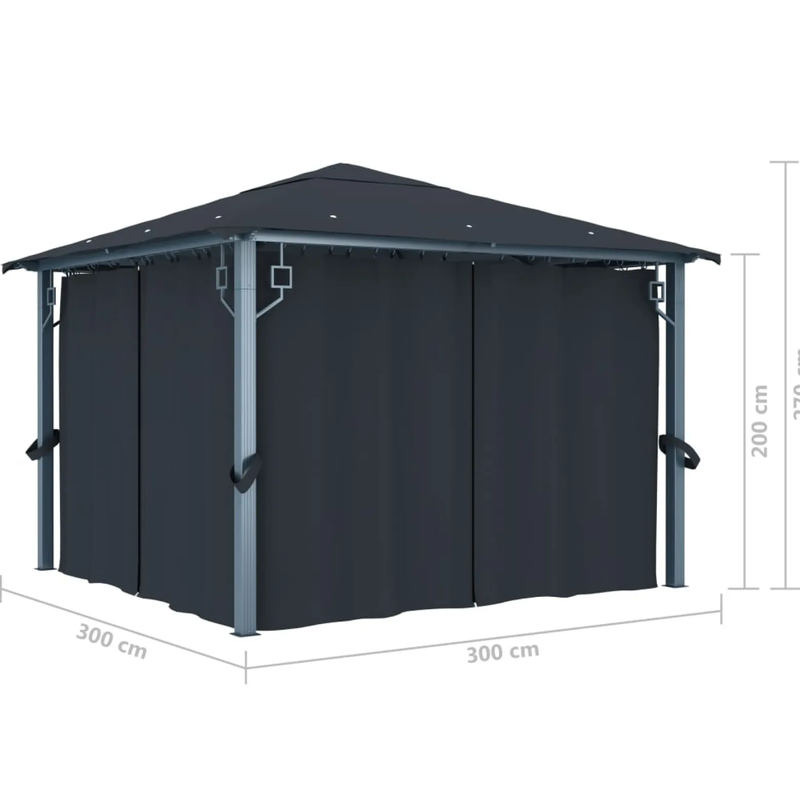 Altana Antracyt 300 x 300 cm Tkanina vidaXL