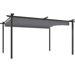 Altana Ogrodowa Antracytowa Ze Zwijanym Dachem Pergola Zadaszenie 4x3 m