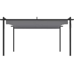 Altana Ogrodowa Antracytowa Ze Zwijanym Dachem Pergola Zadaszenie 4x3 m