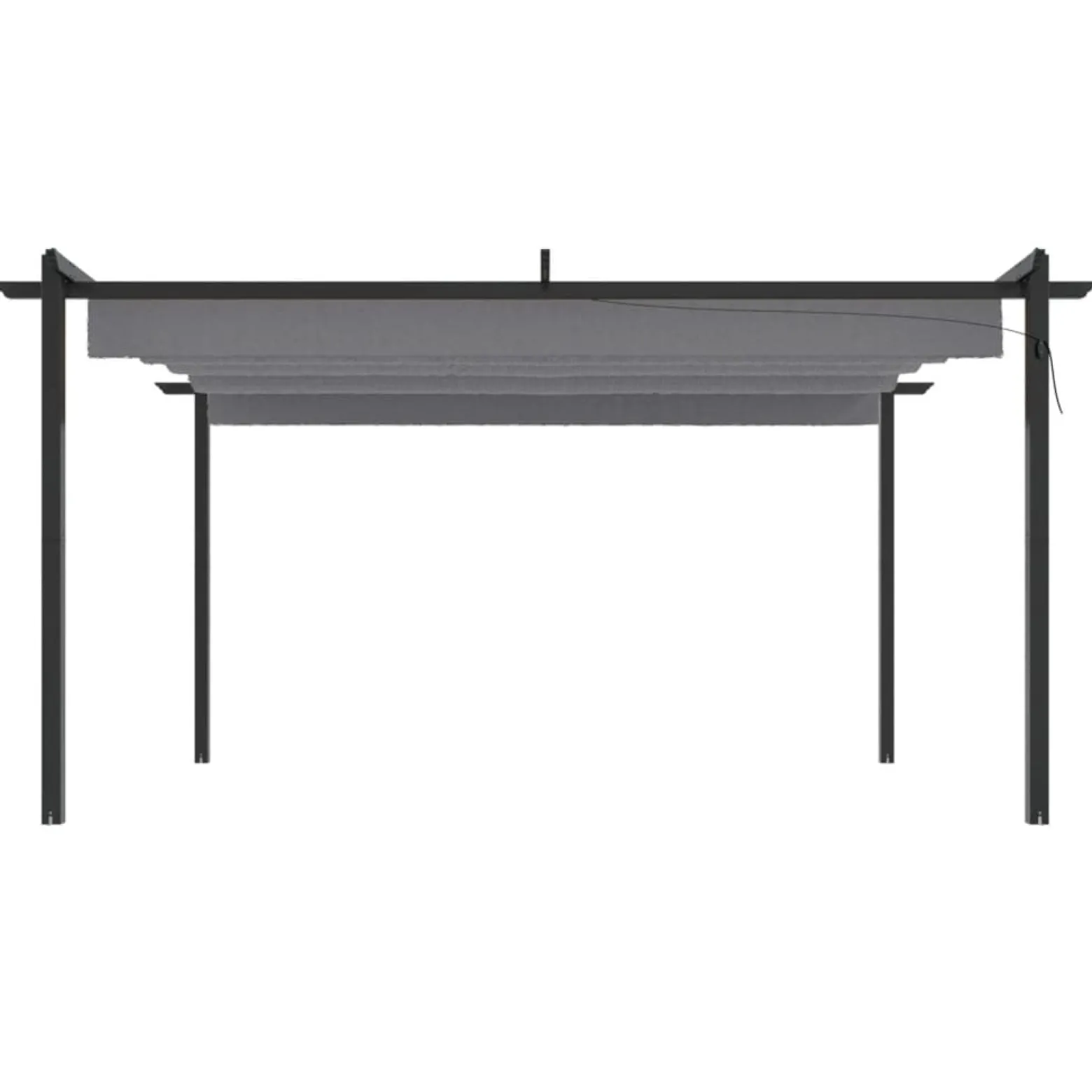 Altana Ogrodowa Antracytowa Ze Zwijanym Dachem Pergola Zadaszenie 4x3 m