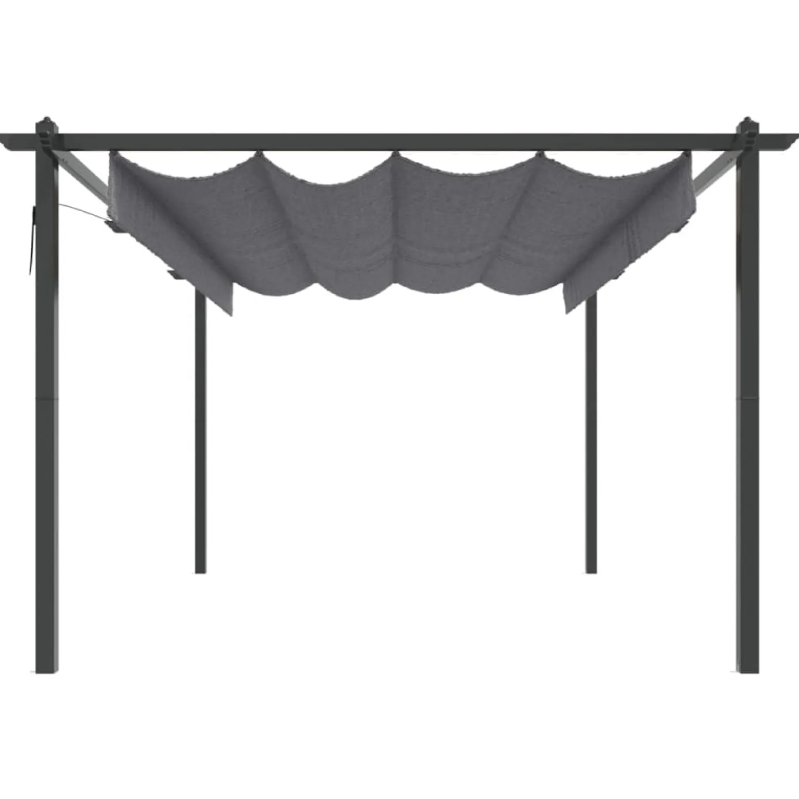 Altana Ogrodowa Antracytowa Ze Zwijanym Dachem Pergola Zadaszenie 4x3 m