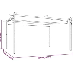 Altana Ogrodowa Antracytowa Ze Zwijanym Dachem Pergola Zadaszenie 4x3 m
