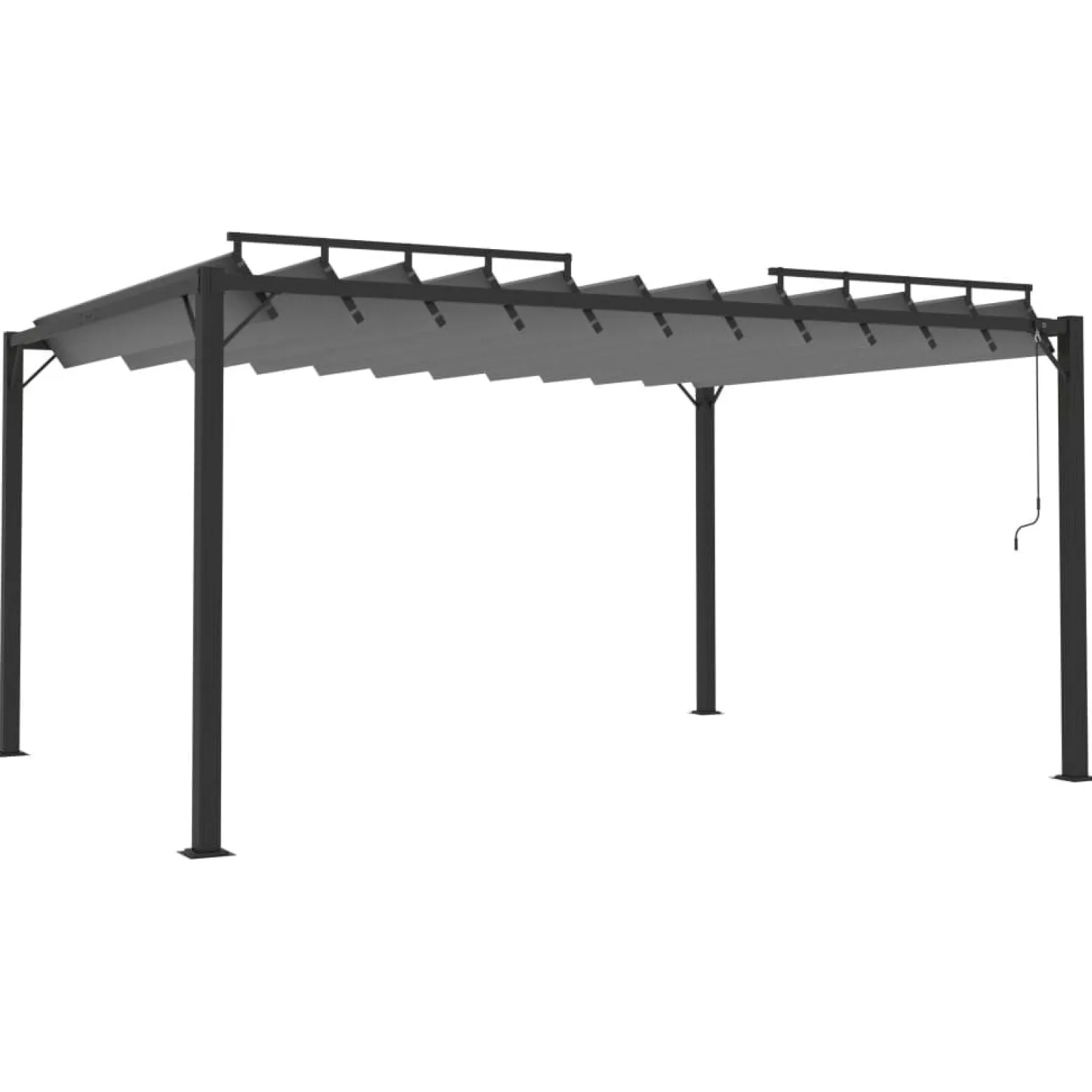 Altana Ogrodowa Ze Zwijanym Dachem Pergola Ogrodowa Antracytowa 3x4 m