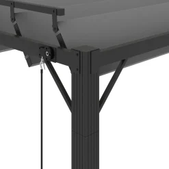 Altana Ogrodowa Ze Zwijanym Dachem Pergola Ogrodowa Antracytowa 3x4 m