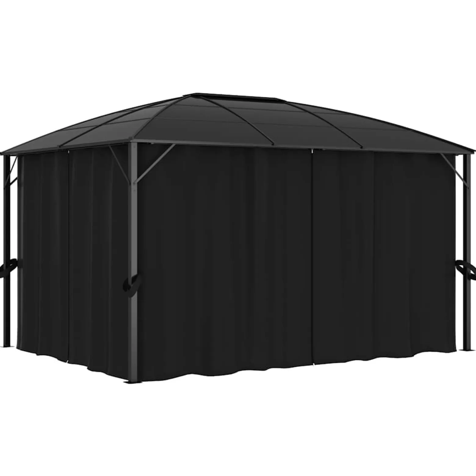 Altana Ogrodowa z Zasłonami Pergola Namiot Ogrodowy Antracyt 400x300x265 cm