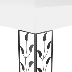Altana z podwójnym dachem i sznurem lampek LED, 3x4 m, biała