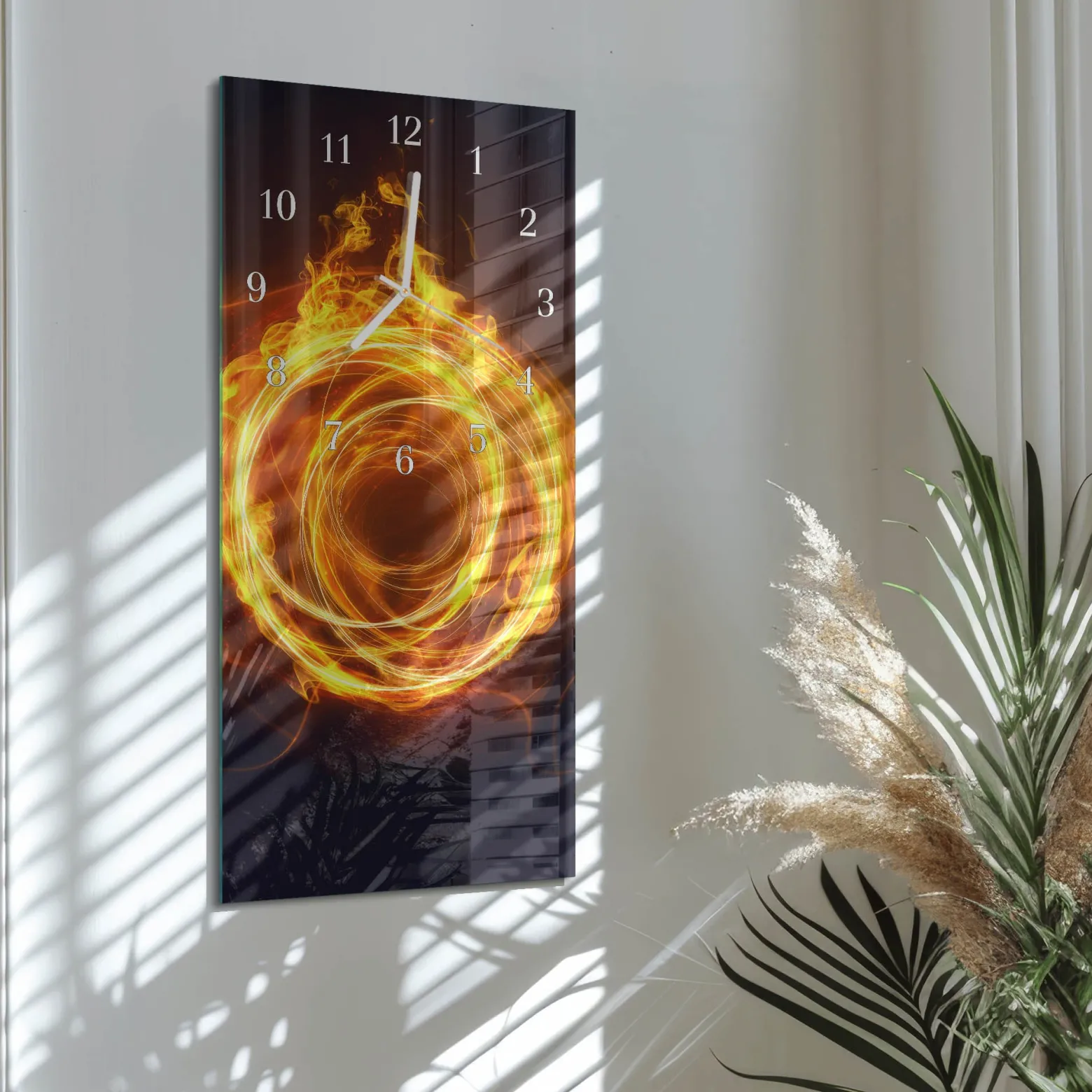Artystyczny zegar 30x60 Wir zegar ścienny