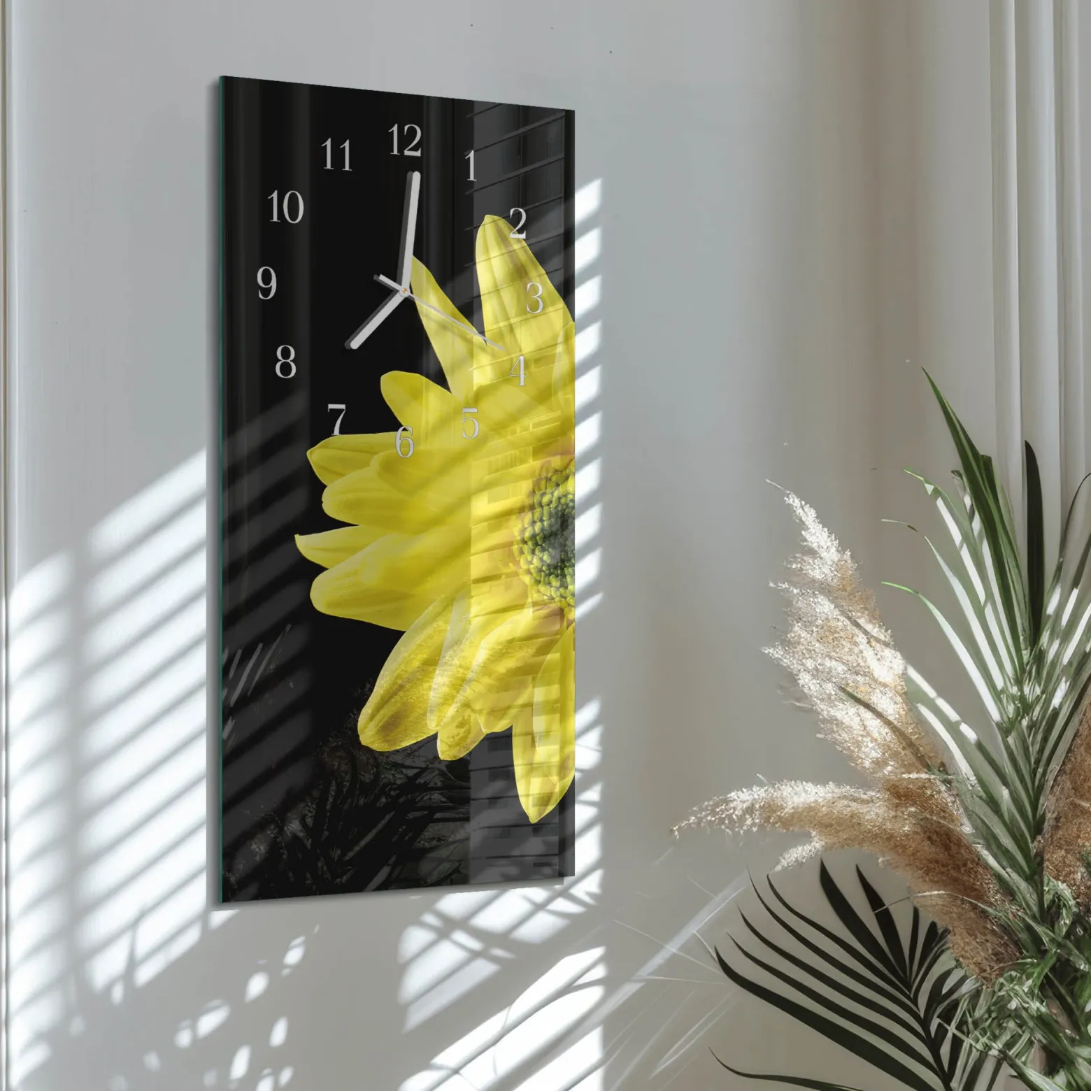 Artystyczny zegar 30x60 Kwiat zegar ścienny