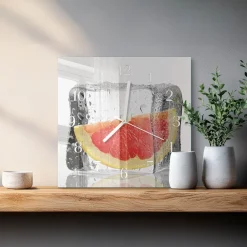 Artystyczny zegar 30x30 Lody Grejpfrutowe ozdobny ścienny