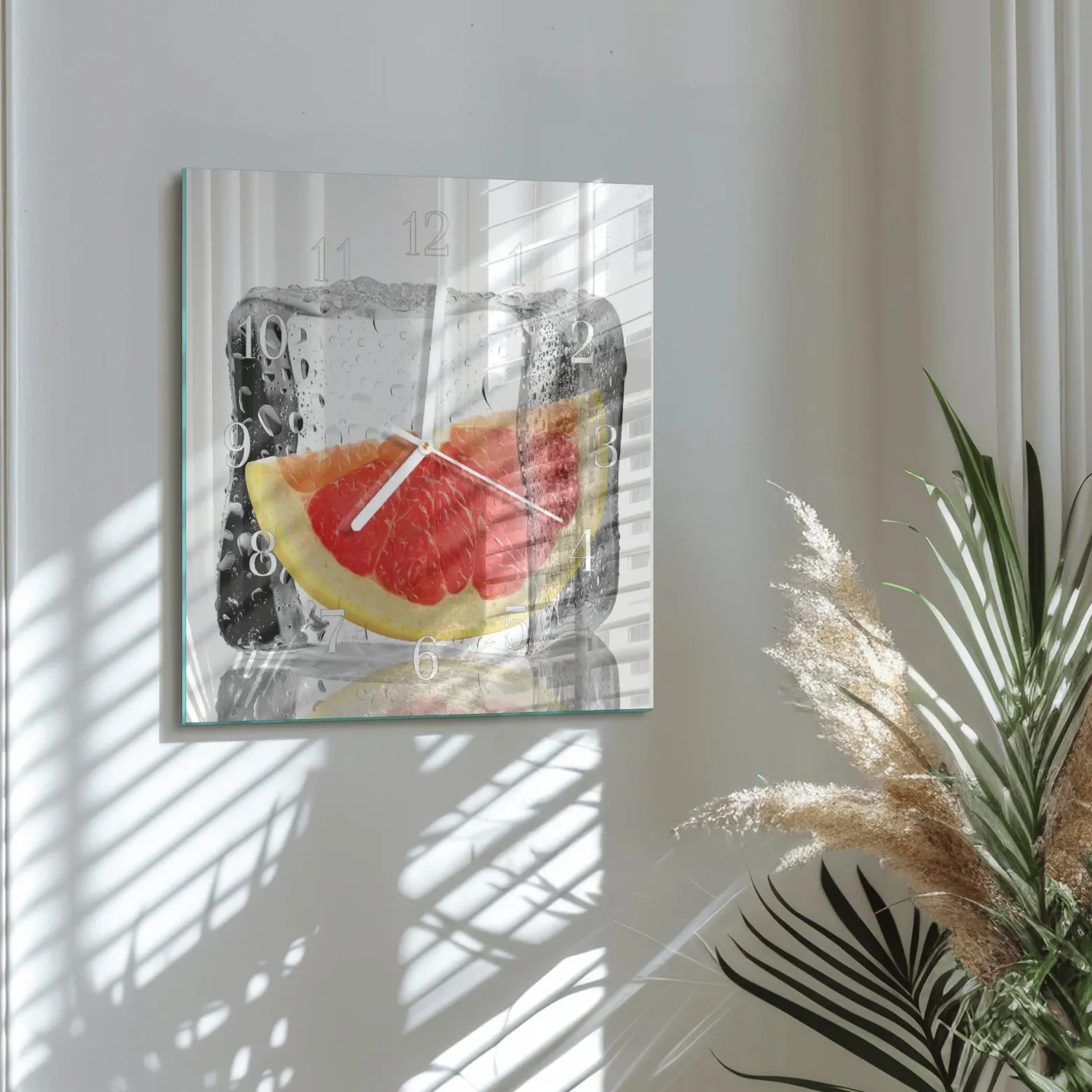 Artystyczny zegar 30x30 Lody Grejpfrutowe ozdobny ścienny