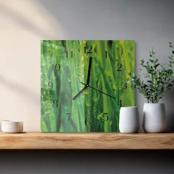 Artystyczny zegar 30x30 Trawa dekoracyjny do salonu