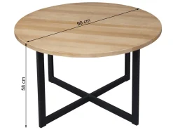 Ława okrągła Ø90 LOFT WOOD, kolor dębowy