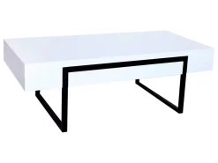 Ława prostokątna Orleans 120x60/42 biało-czarna