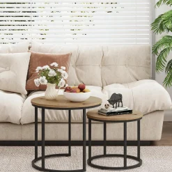 Ława stolik kawowy artisan-czarny zestaw komplet 2 ław styl loft rustykalny