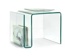 ława szklana capri transparentny, podstawa transparentny