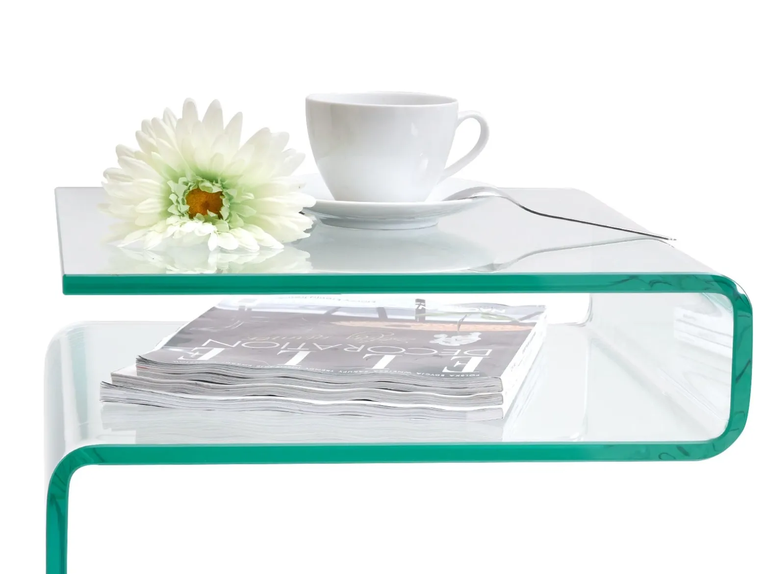 ława szklana capri transparentny, podstawa transparentny