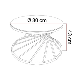 Ława TAVIA 80 cm złoty chrom/szkło
