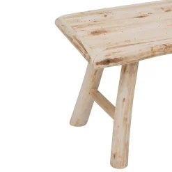 Ławka drewniana beżowa 70x27x31 cm naturalna