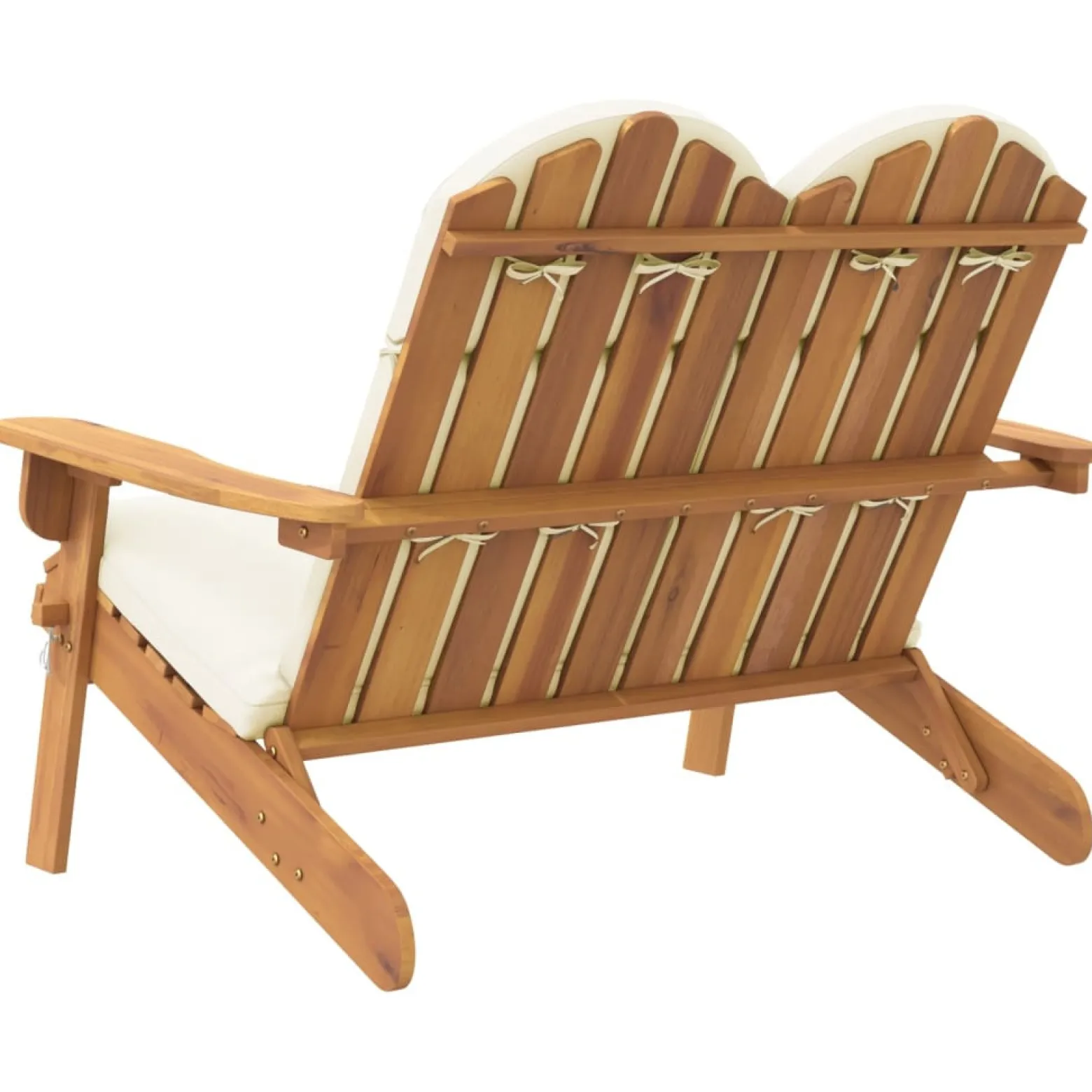 Ławka ogrodowa Adirondack z poduszkami, 126 cm, drewno akacjowe