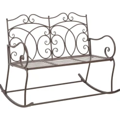 Ławka ogrodowa Brąz 104 cm Metal vidaXL