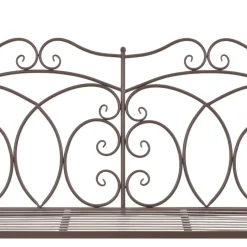 Ławka ogrodowa Brąz 104 cm Metal vidaXL