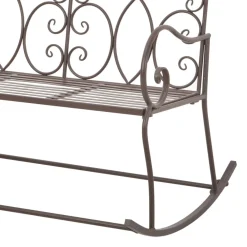 Ławka ogrodowa Brąz 104 cm Metal vidaXL