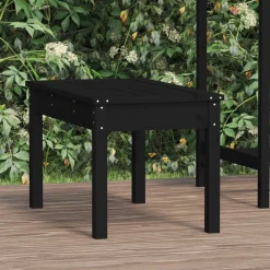 Ławka ogrodowa Czarny 80 x 44 x 45 cm Drewno sosnowe vidaXL
