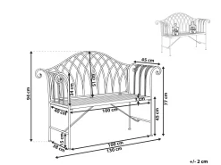 Ławka ogrodowa dwuosobowa 130x45 biała