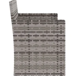 Ławka ogrodowa z poduszkami, szara, 105 cm, polirattan
