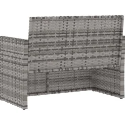 Ławka ogrodowa z poduszkami, szara, 105 cm, polirattan