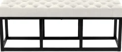 Ławka Polson velvet czarna biały 120 cm