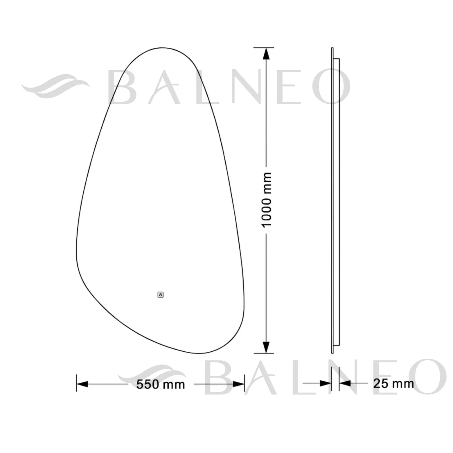 Balneo Lustro Podświetlane Led Łazienkowe Nieregularne Sora 55x100 Antypara