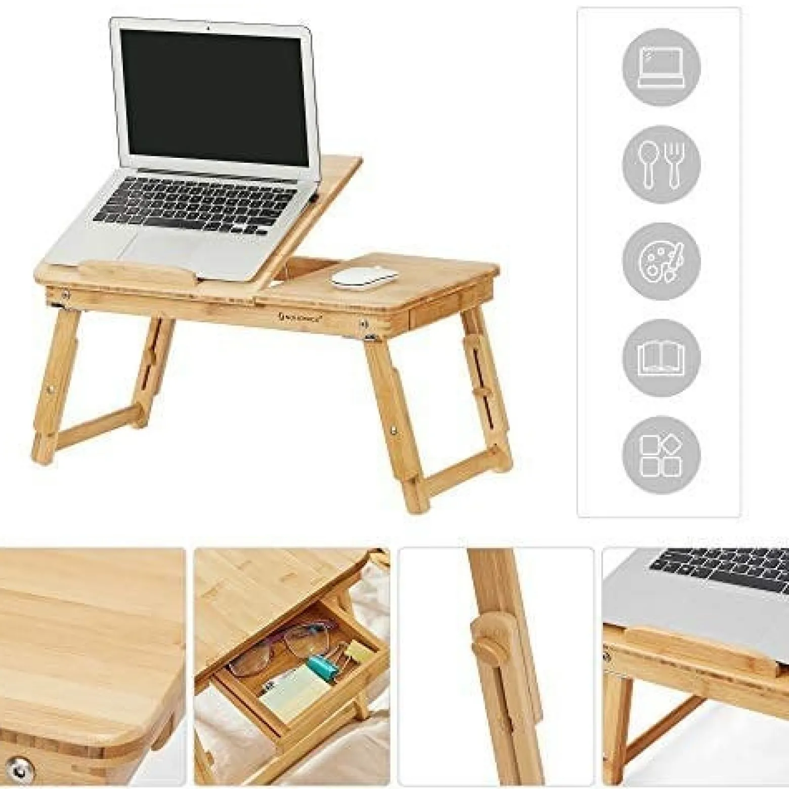 Bambusowe biurko, stół do laptopa