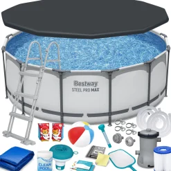 Basen ogrodowy stelażowy 396x122 cm Bestway zestaw 18w1