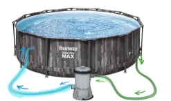 Basen ogrodowy stelażowy 366x100 cm Bestway zestaw 18w1