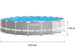Basen ogrodowy stelażowy 610x132cm Intex zestaw 21w1