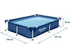 Basen ogrodowy stelażowy 221x150x43cm Bestway