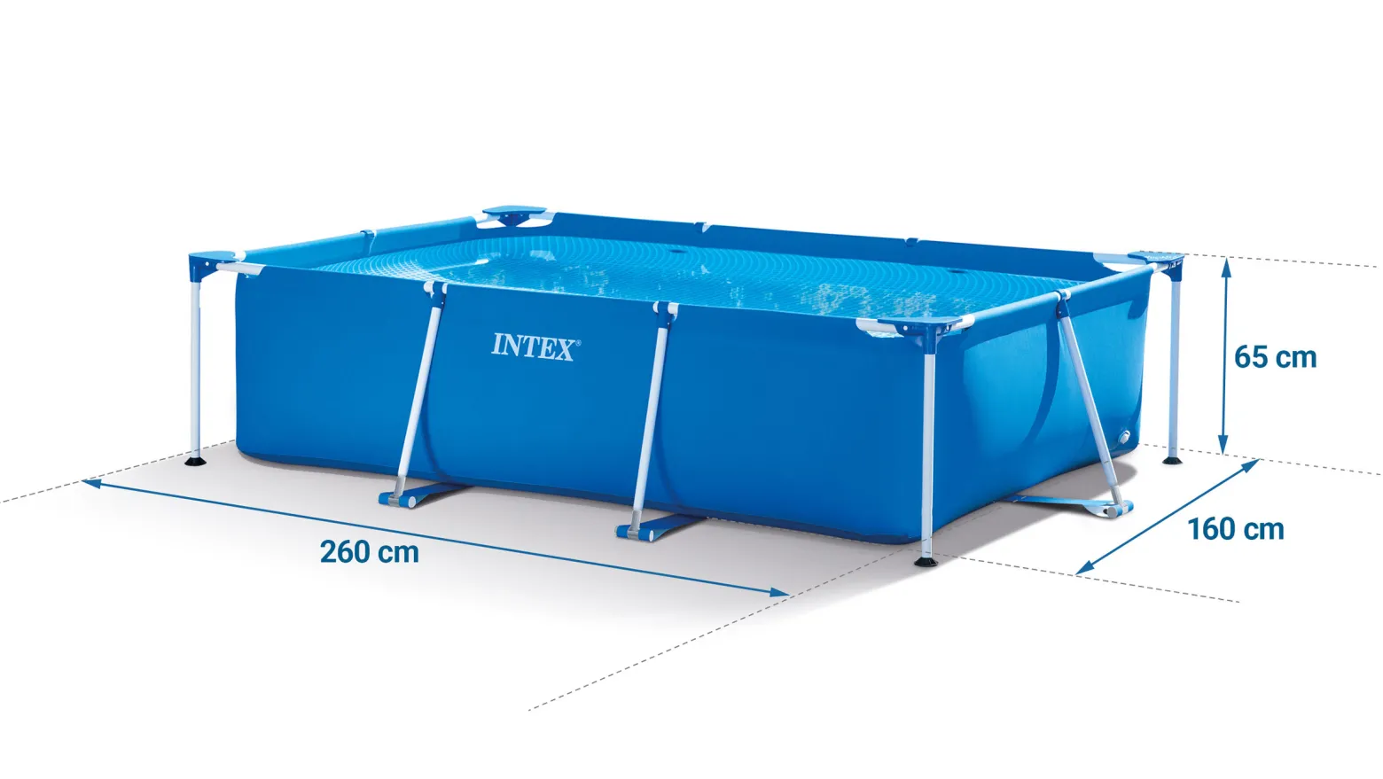Basen ogrodowy stelażowy 260x160x65cm Intex zestaw 16w1