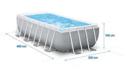 Basen ogrodowy stelażowy 400x200x100cm Intex zestaw 18w1