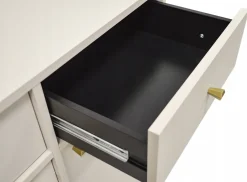 BEŻOWA KOMODA 83 cm AVILA METALOWE ZŁOTE Nogi Uchwyty 2D2S