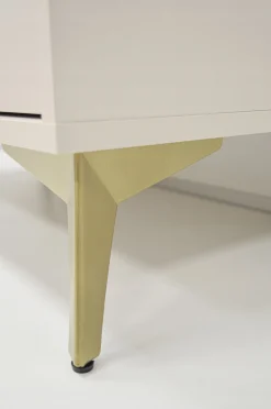 BEŻOWA KOMODA 83 cm AVILA METALOWE ZŁOTE Nogi Uchwyty 2D2S