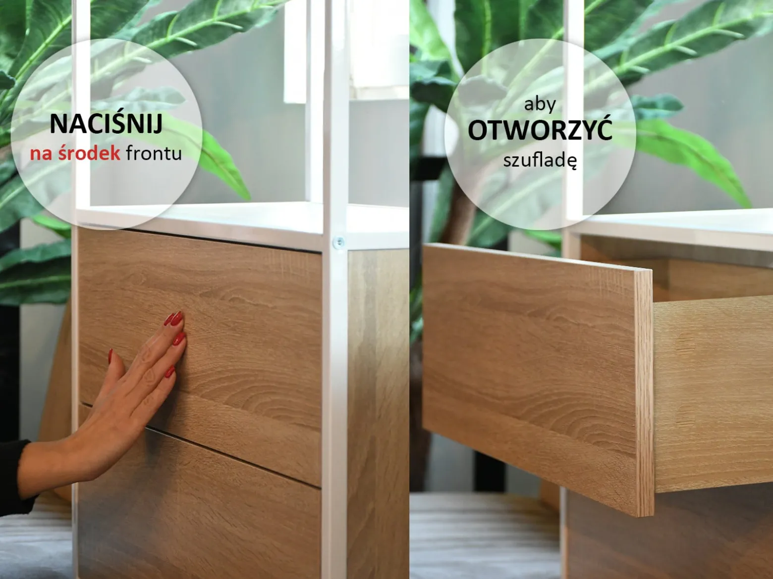Beżowa Komoda Samoa Z Szufladami Touch Dla Home Office