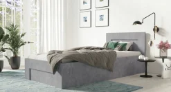 Beton Łóżko 90x200 z Pojemnikiem Stelaż Metalowy Otwieranie Boczne ERO