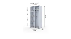 Biała Garderoba Szafa 350 cm Gładka Uchwyty 5 Kolorów Dk
